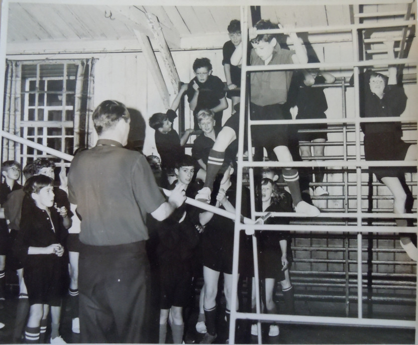 Boys under instruction in the Gym 1963